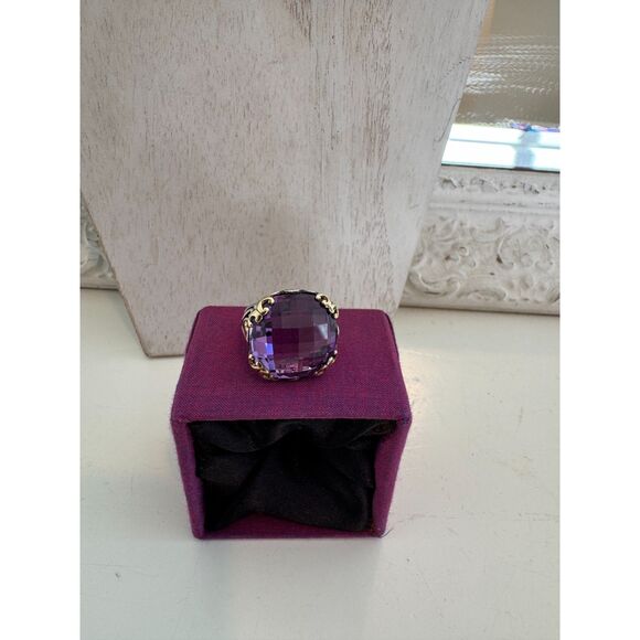 John Hardy Sterling and 18 k Amethyst Ring size 6.5   Gorgeous!! WOW ! - Picture 6 of 8